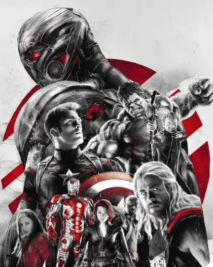 Arte ilustrativa de filme de super-heróis