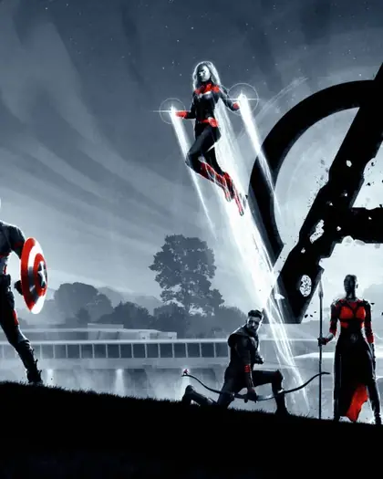 Arte ilustrativa de filme de super-heróis