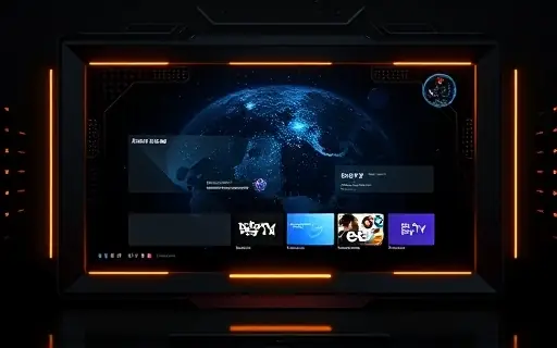 Interface moderna de TV com catálogo