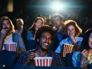 Plateia de cinema assistindo a um filme